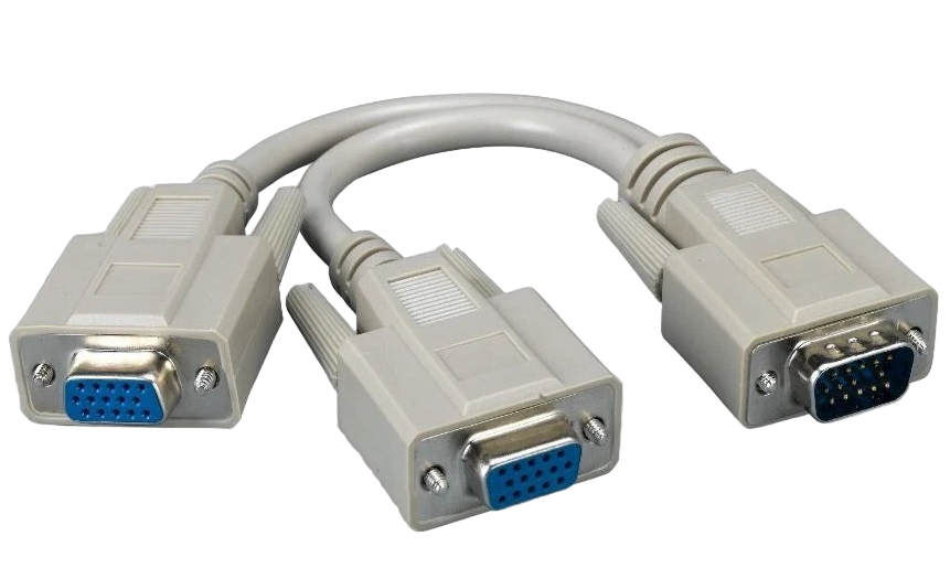 VGA SVGA 1 PC TO 2 MONITORS Male to 2 Dual Female Y Adapter Splitter