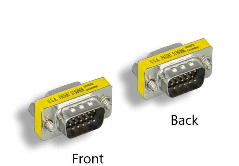 HD 15 pin VGA Male to Male Mini Gender Changer Coupler