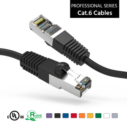 Cat6 Shielded SSTP Ethernet Booted Patch Cable 0.5 1ft 2ft 3ft 5ft 7ft 10ft lot of 1 & 5