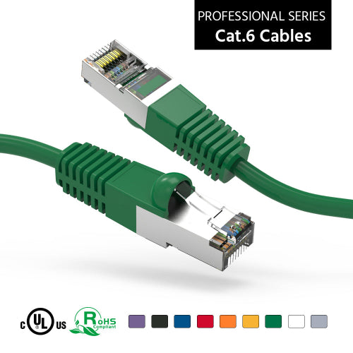 Cat6 Shielded SSTP Ethernet Booted Patch Cable 0.5 1ft 2ft 3ft 5ft 7ft 10ft lot of 1 & 5