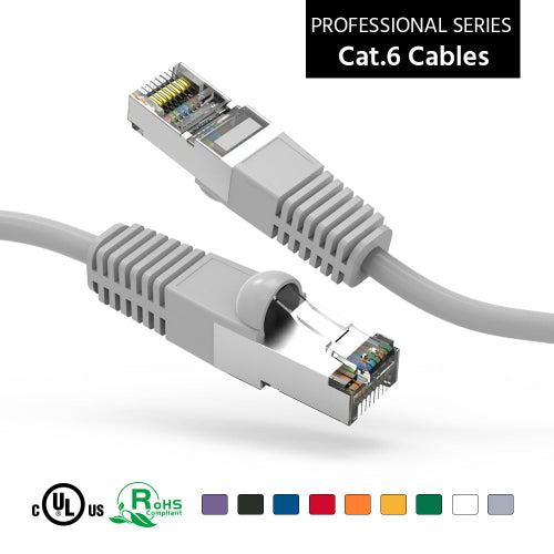 Cat6 Shielded SSTP Ethernet Booted Patch Cable 0.5 1ft 2ft 3ft 5ft 7ft 10ft lot of 1 & 5