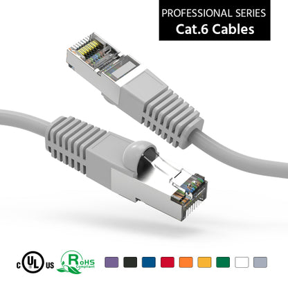 Cat6 Shielded SSTP Ethernet Booted Patch Cable 0.5 1ft 2ft 3ft 5ft 7ft 10ft lot of 1 & 5
