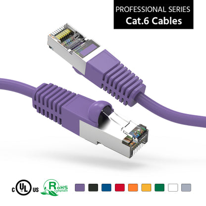 Cat6 Shielded SSTP Ethernet Booted Patch Cable 0.5 1ft 2ft 3ft 5ft 7ft 10ft lot of 1 & 5