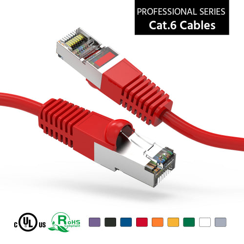Cat6 Shielded SSTP Ethernet Booted Patch Cable 0.5 1ft 2ft 3ft 5ft 7ft 10ft lot of 1 & 5