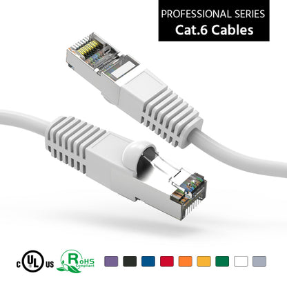 Cat6 Shielded SSTP Ethernet Booted Patch Cable 0.5 1ft 2ft 3ft 5ft 7ft 10ft lot of 1 & 5