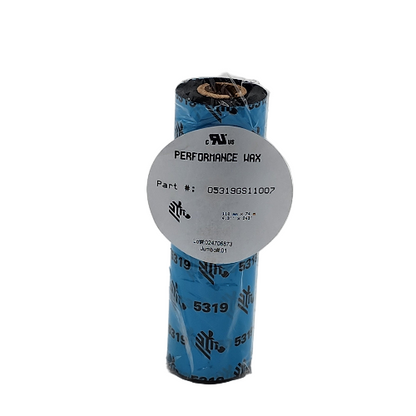 Zebra Wax Ribbon 4.33inx242ft 5319 Performance 0.5in core - Thermal Transfer - Black