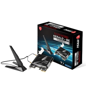 MSI HERALD-BE QCNCM865 IEEE 802.11be Bluetooth 5.4 Tri Band Wi-Fi/Bluetooth Combo Adapter