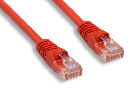 6inch (0.5ft) Cat6 UTP 1 Gbps Pure Copper Patch Cable Booted Red Color