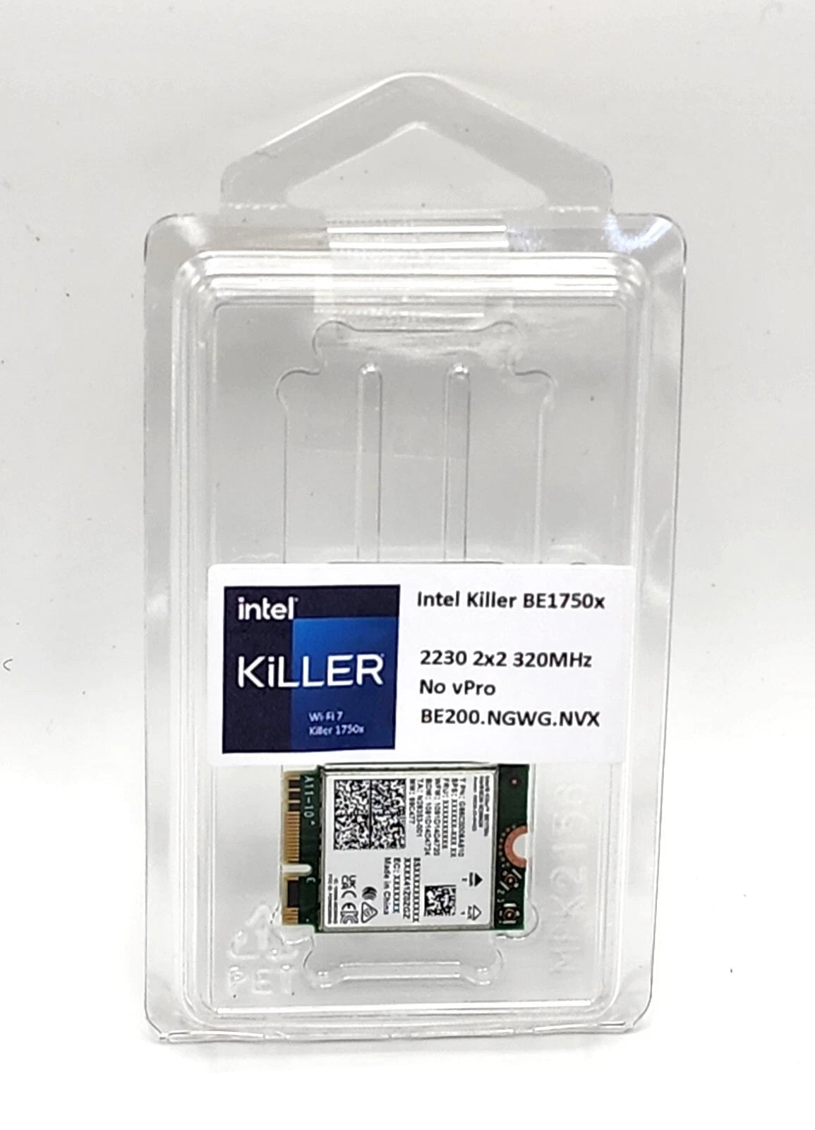 Intel Killer 1750x BE200  Wi-Fi 7 IEEE 802.11be Bluetooth 5.4 Wi-Fi/Bluetooth Combo Adapter