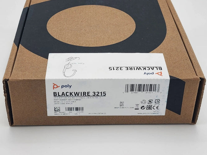 Poly Plantronics Blackwire 3215 Monaural USB-A Headset TAA HP 8M3Y1AA#ABA