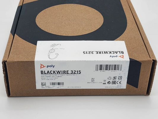 Poly Plantronics Blackwire 3215 Monaural USB-A Headset TAA HP 8M3Y1AA#ABA