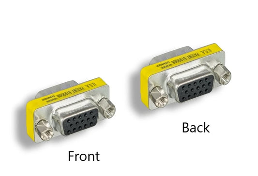 D15 VGA SVGA Female to Female Mini Gender Changer & Coupler to extend VGA cable