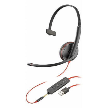 Poly Plantronics Blackwire 3215 Monaural USB-A Headset TAA HP 8M3Y1AA#ABA