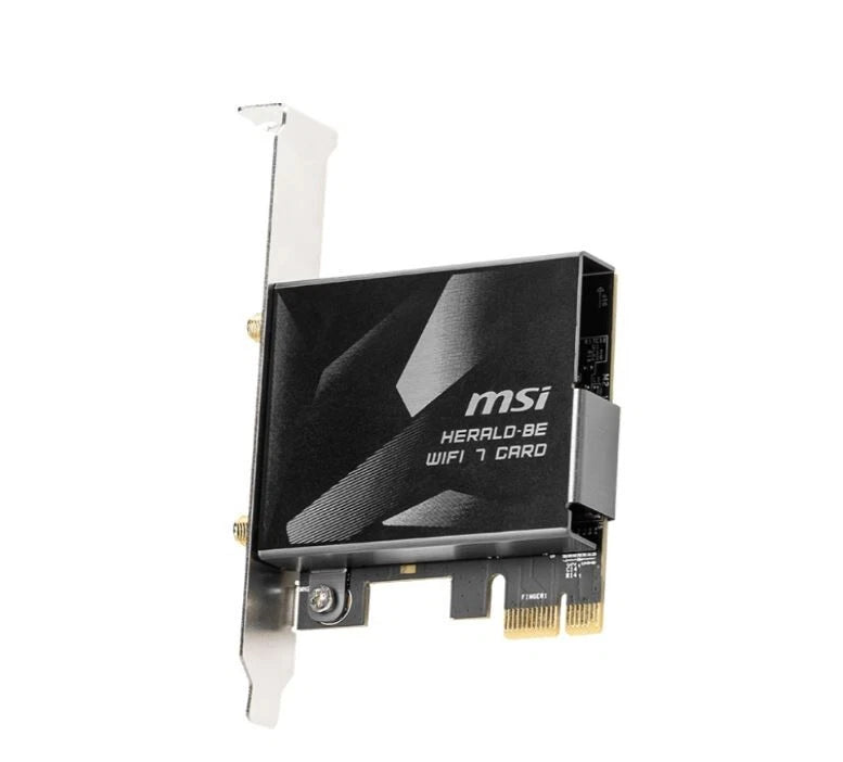 MSI HERALD-BE QCNCM865 IEEE 802.11be Bluetooth 5.4 Tri Band Wi-Fi/Bluetooth Combo Adapter