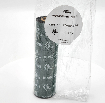 Zebra Resin Ribbon 4.33inx242ft 5095 High Performance 0.5in core - Thermal Transfer - Black